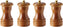 Tre Spade - 10 cm Dark Italian Beech Wood Pepper Mill, Pack of 4 - 43665