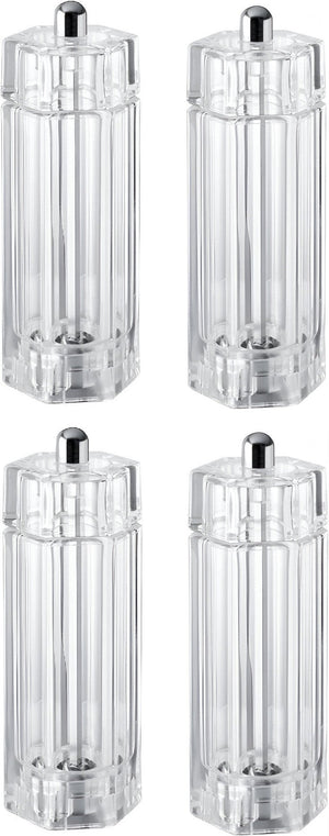 Tre Spade - 15 cm Acrylic Resin Diamond-Shaped Pepper Mill, Pack of 4 - 43683