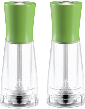 Tre Spade - 15 cm Green Beech Wood & Acrylic Resin Base Pepper Mill, Pack of 2 - 43671