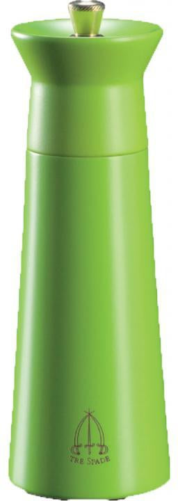 Tre Spade - 15 cm Green Beech Wood Pepper Mill, Pack of 4 - 43688