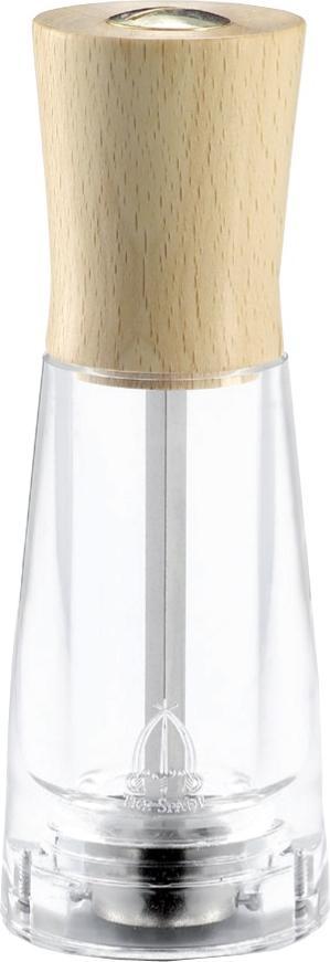 Tre Spade - 15 cm Light Beech Wood & Acrylic Resin Base Salt Mill, Pack of 2 - 43698