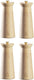 Tre Spade - 15 cm Light Beech Wood Pepper Mill, Pack of 4 - 43687