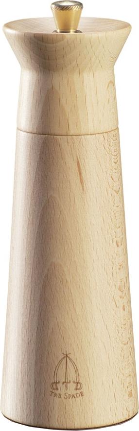 Tre Spade - 15 cm Light Beech Wood Salt Mill, Pack of 2 - 43705