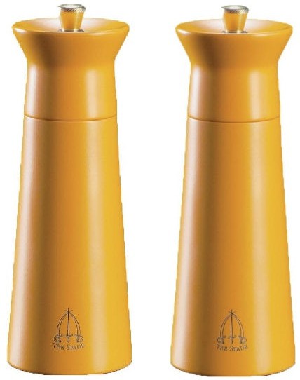 Tre Spade - 15 cm Orange Beech Wood Salt Mill, Pack of 2 - 43708