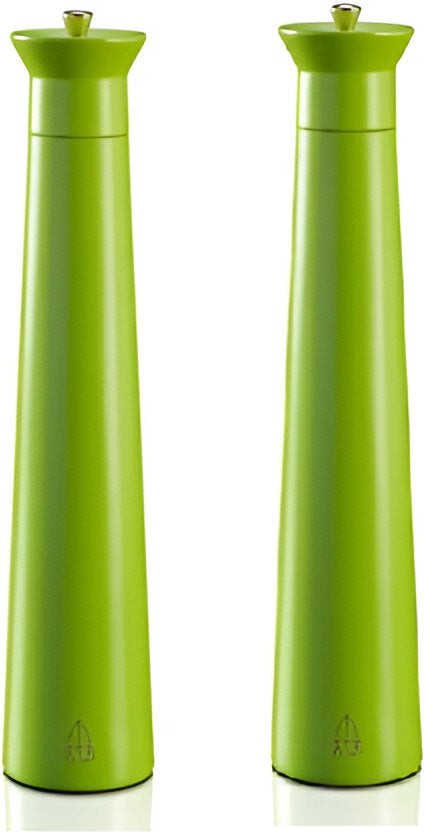 Tre Spade - 30 cm Green Beech Wood Pepper Mill, Pack of 2 - 43693