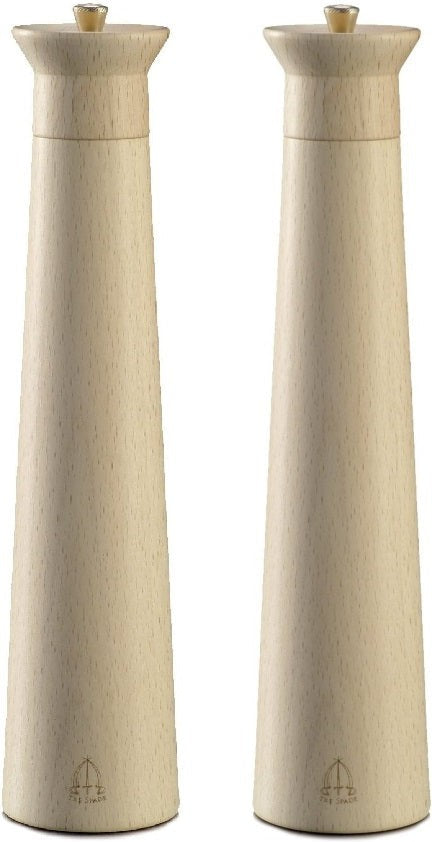 Tre Spade - 30 cm Light Italian Beech Wood Pepper Mill, Pack of 2 - 43691