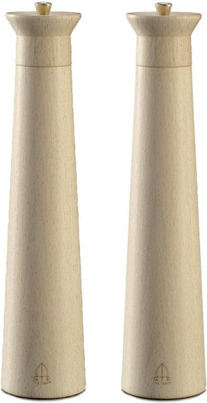 Tre Spade - 30 cm Light Italian Beech Wood Pepper Mill, Pack of 2 - 43691