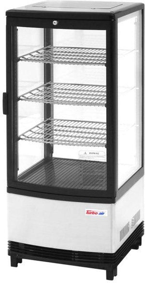 Turbo Air - 17" Diamond Show Case Glass Sided Countertop Display Refrigerator - CRT-77-1R-N