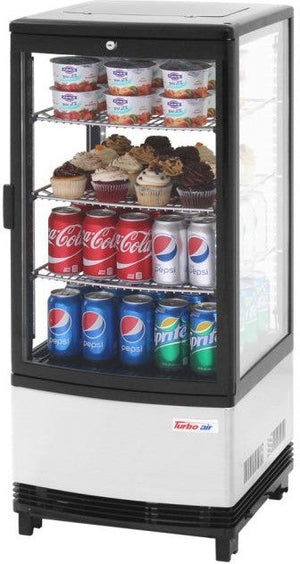 Turbo Air - 17" Diamond Show Case Glass Sided Countertop Display Refrigerator - CRT-77-1R-N