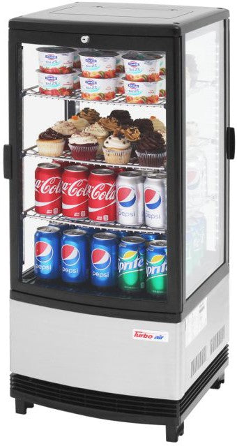 Turbo Air - 17" Diamond Show Case Glass Sided Pass-Thru Countertop Display Refrigerator - CRT-77-2R-N