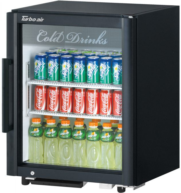 Turbo Air - 25" Super Deluxe Black Countertop Display Refrigerator with Swing Door - TGM-5SDB-N6