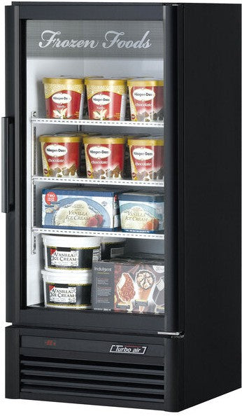 Turbo Air - 25.75" Black Swing Glass Merchandiser Door Freezer - TGF-10SDB-N