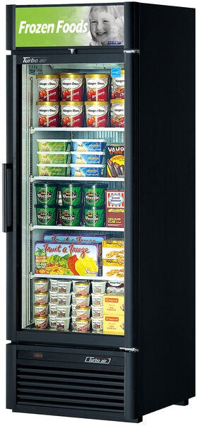 Turbo Air - 27" Black Swing Glass Merchandiser Door Freezer - TGF-23SDB-N