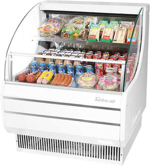 Turbo Air - 28" Commercial Low-Profile White Horizontal Open Air Display Merchandiser - TOM-30LW-N