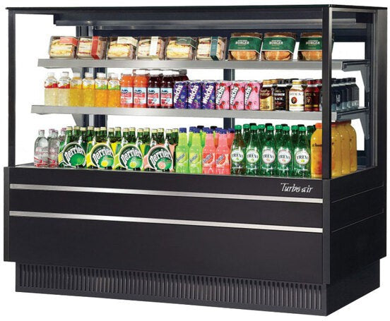 Turbo Air - 36" Black Paris Baguette European Straight Front Flat Glass Refrigerated Bakery Display Case - TCGB-36UF-B-N/PB