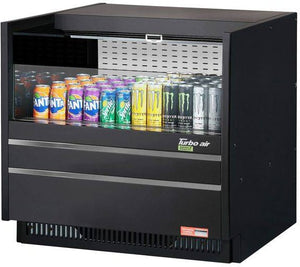 Turbo Air - 36" Low Profile Black Drop-In Refrigerated Open Display Case Merchandiser - TOM-36UC-B-N