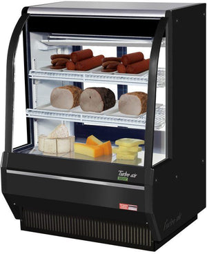 Turbo Air - 36.5" Black Full Service Deli Case with Curved Glass and 3 Levels - TCDD-36H-B-N