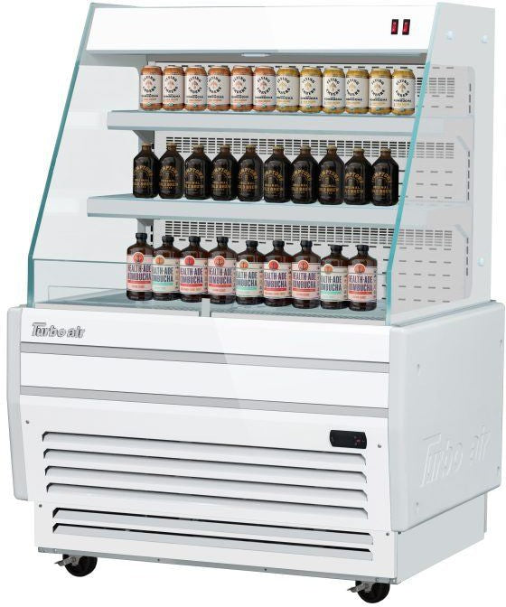 Turbo Air - 37" White Horizontal Refrigerated Open Display Merchandiser with 2 Shelves - TBA37-50N-W