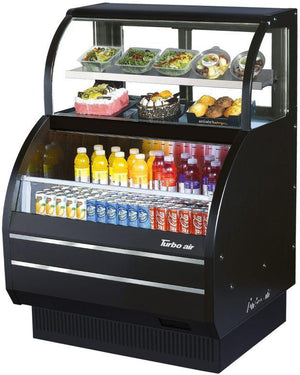 Turbo Air - 39" Black Dual Service Refrigerated Open Display Merchandiser - TOM-W-40SB-N