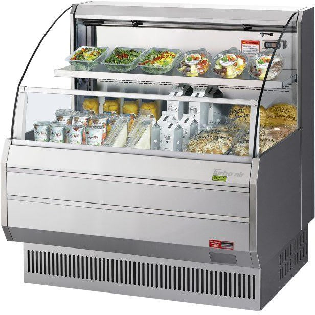 Turbo Air - 39" Stainless Steel Low Profile Horizontal Refrigerated Open Curtain Merchandiser - TOM-40LS-N