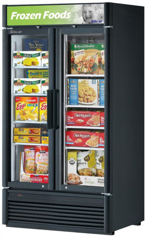 Turbo Air - 40" Black 2 Swing Glass Merchandiser Door Freezer - TGF-35SDB-N