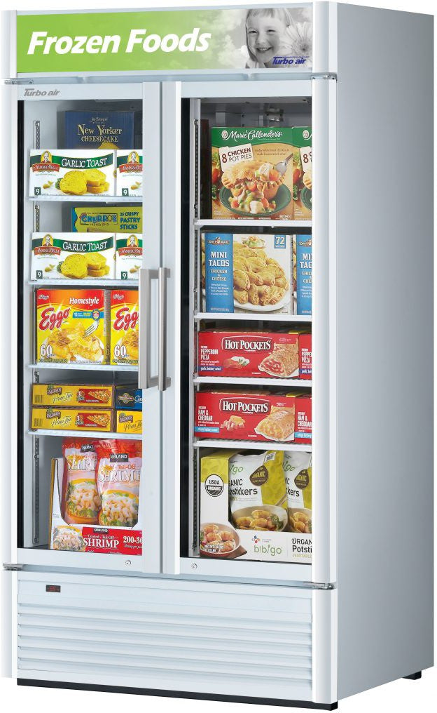 Turbo Air - 40" White 2 Swing Glass Merchandiser Door Freezer - TGF-35SDW-N