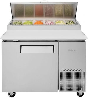 Turbo Air - 44" Super Deluxe Refrigerated Pizza Prep Table with 1 Solid Door - TPR-44SD-N