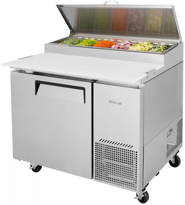 Turbo Air - 44" Super Deluxe Refrigerated Pizza Prep Table with 1 Solid Door - TPR-44SD-N