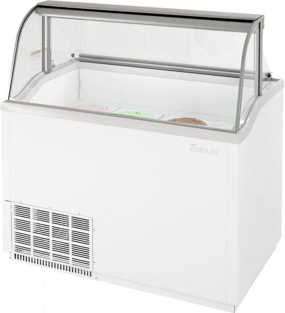 Turbo Air - 47" White Low Curved Glass Ice Cream Dipping Cabinet - TIDC-47W-N