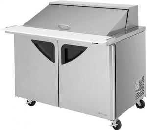 Turbo Air - 48" Mega Top Dual Sided Refrigerated Sandwich Prep Table with 2 Doors - TST-48SD-18-N