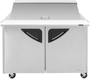 Turbo Air - 48" Mega Top Dual Sided Refrigerated Sandwich Prep Table with 2 Doors - TST-48SD-18-N