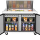 Turbo Air - 48" Mega Top Dual Sided Refrigerated Sandwich Prep Table with 2 Doors - TST-48SD-18-N