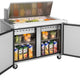 Turbo Air - 48" Mega Top Dual Sided Refrigerated Sandwich Prep Table with 2 Doors - TST-48SD-18-N