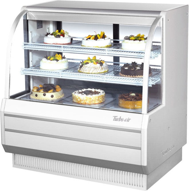 Turbo Air - 48" White European Curved Glass Refrigerated Bakery Display Case - TCGB-48-W-N