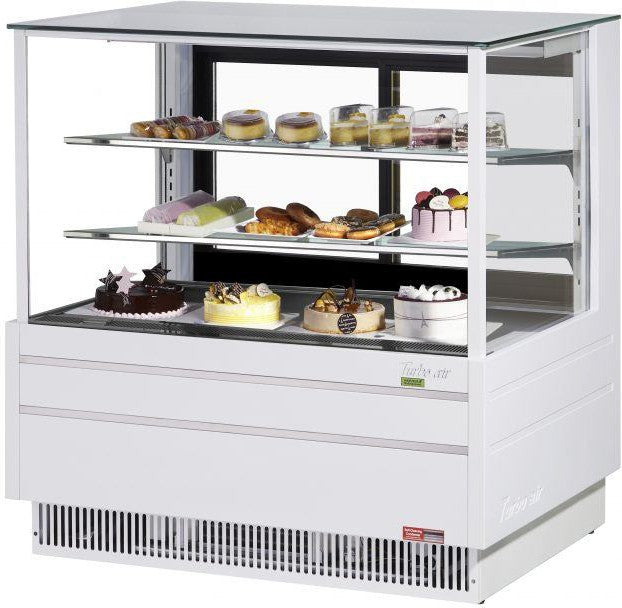 Turbo Air - 48" White European Straight Front Flat Glass Refrigerated Bakery Display Case - TCGB-48UF-W-N