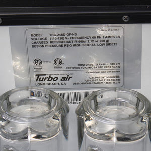 Turbo Air - 50" Super Deluxe Glass Chiller & Froster with 2 Stainless Steel Lid - TBC-50SD-GF-N