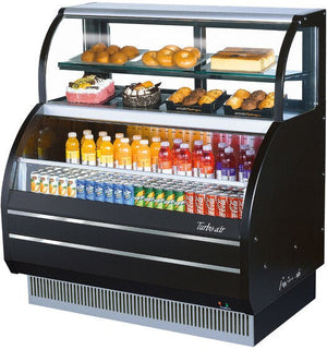 Turbo Air - 51" Slim Line Black Dual Service Refrigerated Open Display Merchandiser - TOM-50SB-N