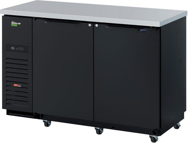 Turbo Air - 59" Back Bar Cooler with 2 Solid Black Doors - TBB-2SBD-N6