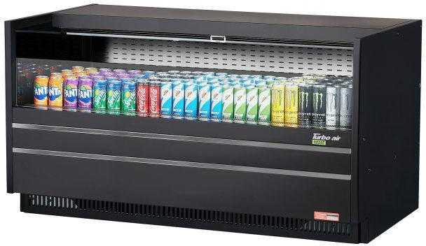 Turbo Air - 60" Black Drop-In Refrigerated Open Display Case Merchandiser - TOM-60UC-B-N