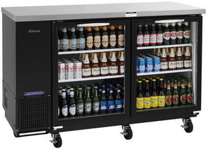 Turbo Air - 61" Narrow Back Bar Cooler with 2 Black Glass Doors - TBB-24-60SGD-N