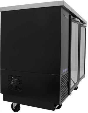 Turbo Air - 61" Narrow Back Bar Cooler with 2 Black Glass Doors - TBB-24-60SGD-N