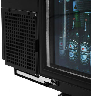 Turbo Air - 61" Narrow Back Bar Cooler with 2 Black Glass Doors - TBB-24-60SGD-N