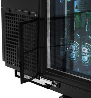 Turbo Air - 61" Narrow Back Bar Cooler with 2 Black Glass Doors - TBB-24-60SGD-N