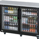 Turbo Air - 61" Narrow Back Bar Cooler with 2 Black Glass Doors - TBB-24-60SGD-N