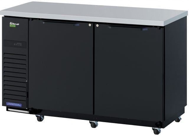 Turbo Air - 61" Narrow Back Bar Cooler with 2 Black Solid Doors - TBB-24-60SBD-N6