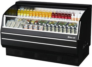 Turbo Air - 63" Black Horizontal Refrigerated Open Curtain Merchandiser with Black-Coated Interior - TOM-60SB-SP-A-N