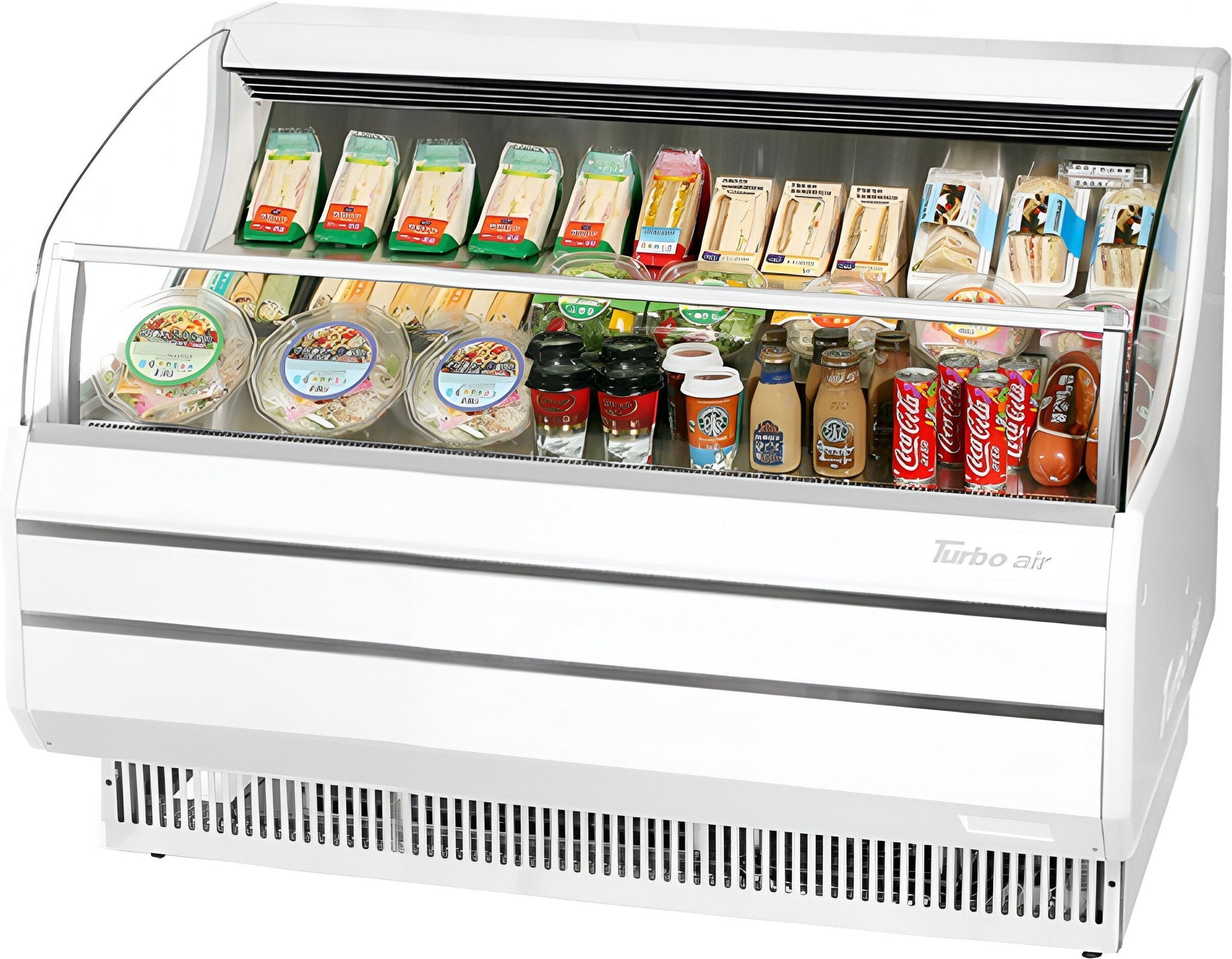 Turbo Air - 63" Slim Line White Horizontal Open Display Merchandiser - TOM-60SW-N