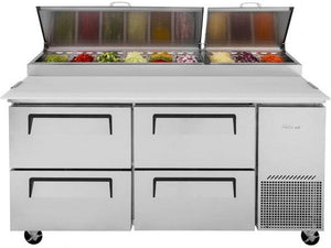 Turbo Air - 67" Pizza Prep Table with 4 Drawers - TPR-67SD-D4-N