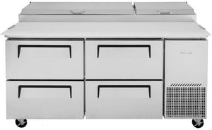 Turbo Air - 67" Pizza Prep Table with 4 Drawers - TPR-67SD-D4-N