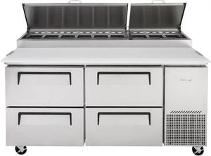 Turbo Air - 67" Pizza Prep Table with 4 Drawers - TPR-67SD-D4-N